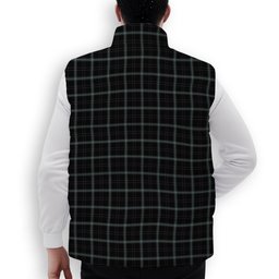 ScotsTee Shop Scottish Absolute Darkness Premium Tartan Puffer Vest Winter White Duck Down Vest Sleeveless