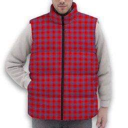 ScotsTee Shop Scottish American National Premium Tartan Puffer Vest Winter White Duck Down Vest Sleeveless
