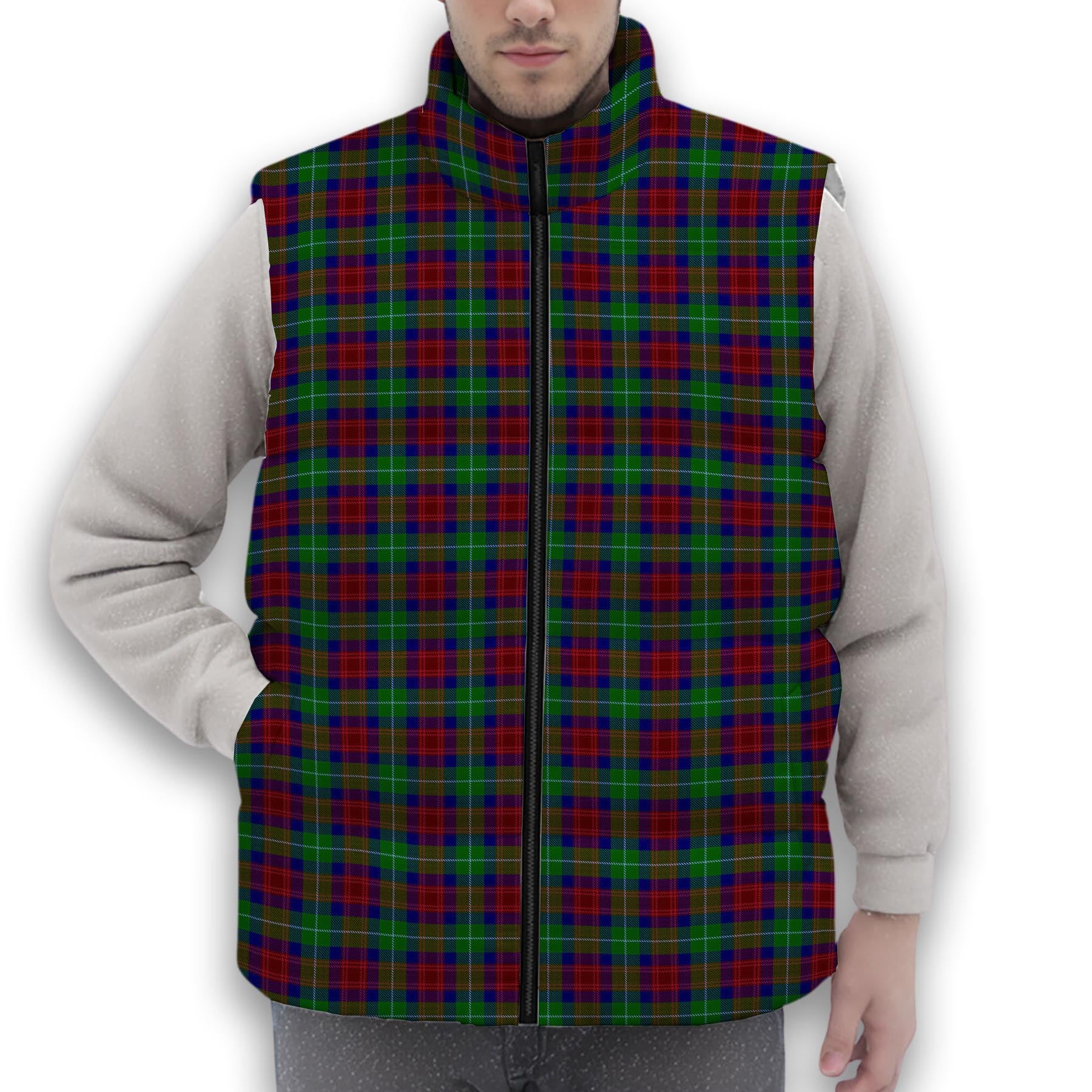 ScotsTee Shop Scottish Akins Premium Tartan Puffer Vest Winter White Duck Down Vest Sleeveless