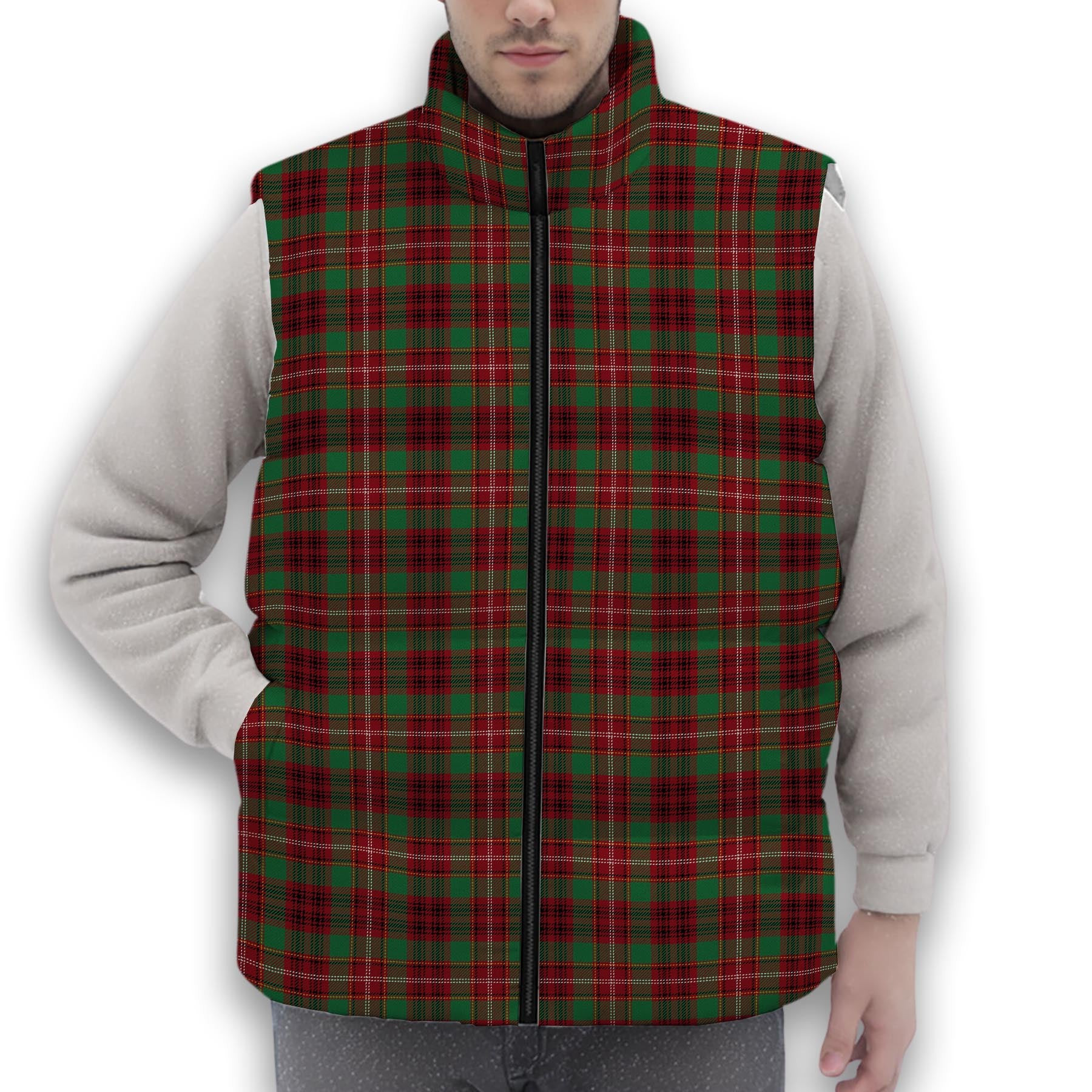 ScotsTee Shop Scottish Ainslie Ancient Premium Tartan Puffer Vest Winter White Duck Down Vest Sleeveless
