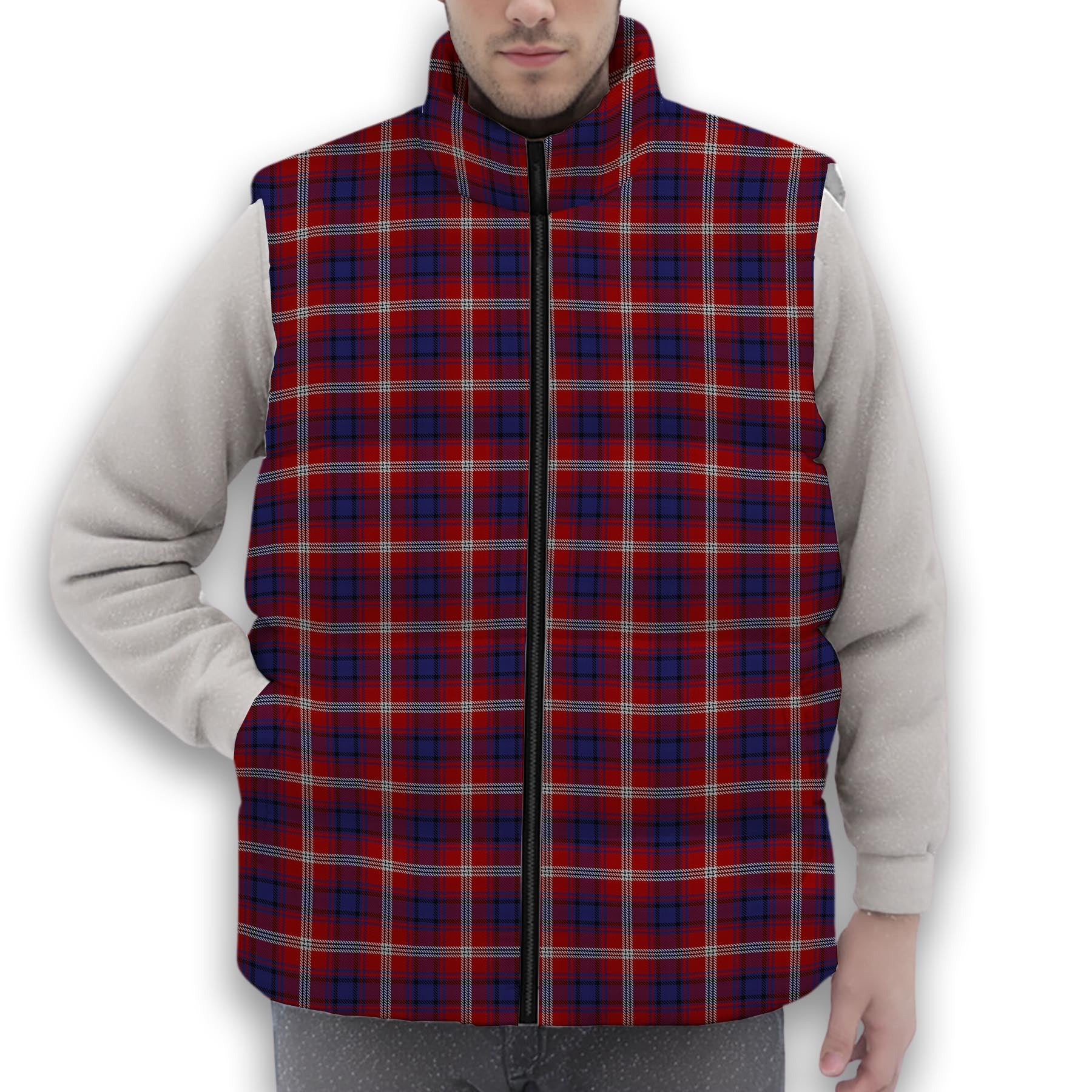 ScotsTee Shop Scottish Ainslie Premium Tartan Puffer Vest Winter White Duck Down Vest Sleeveless