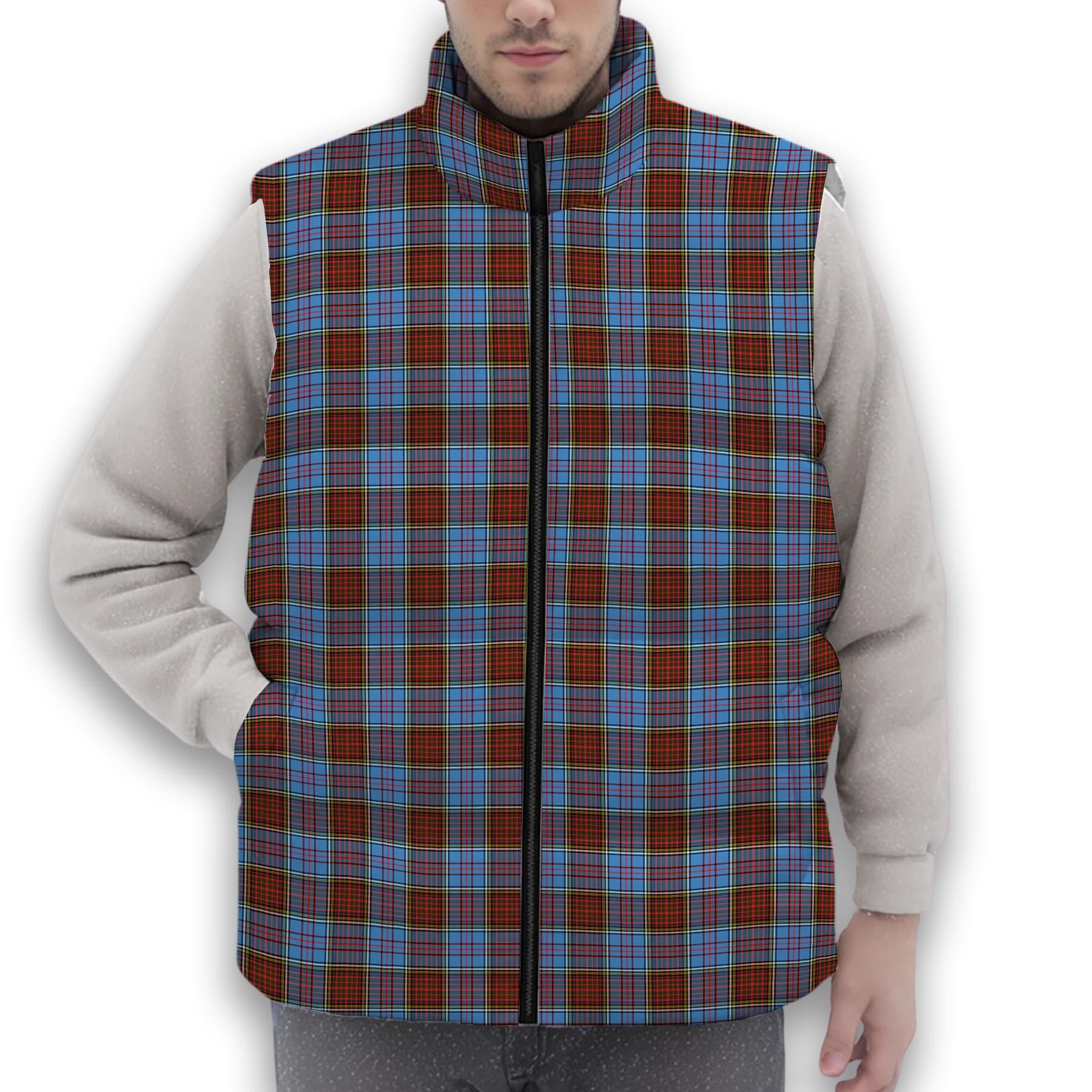 ScotsTee Shop Scottish Anderson Modern Premium Tartan Puffer Vest Winter White Duck Down Vest Sleeveless