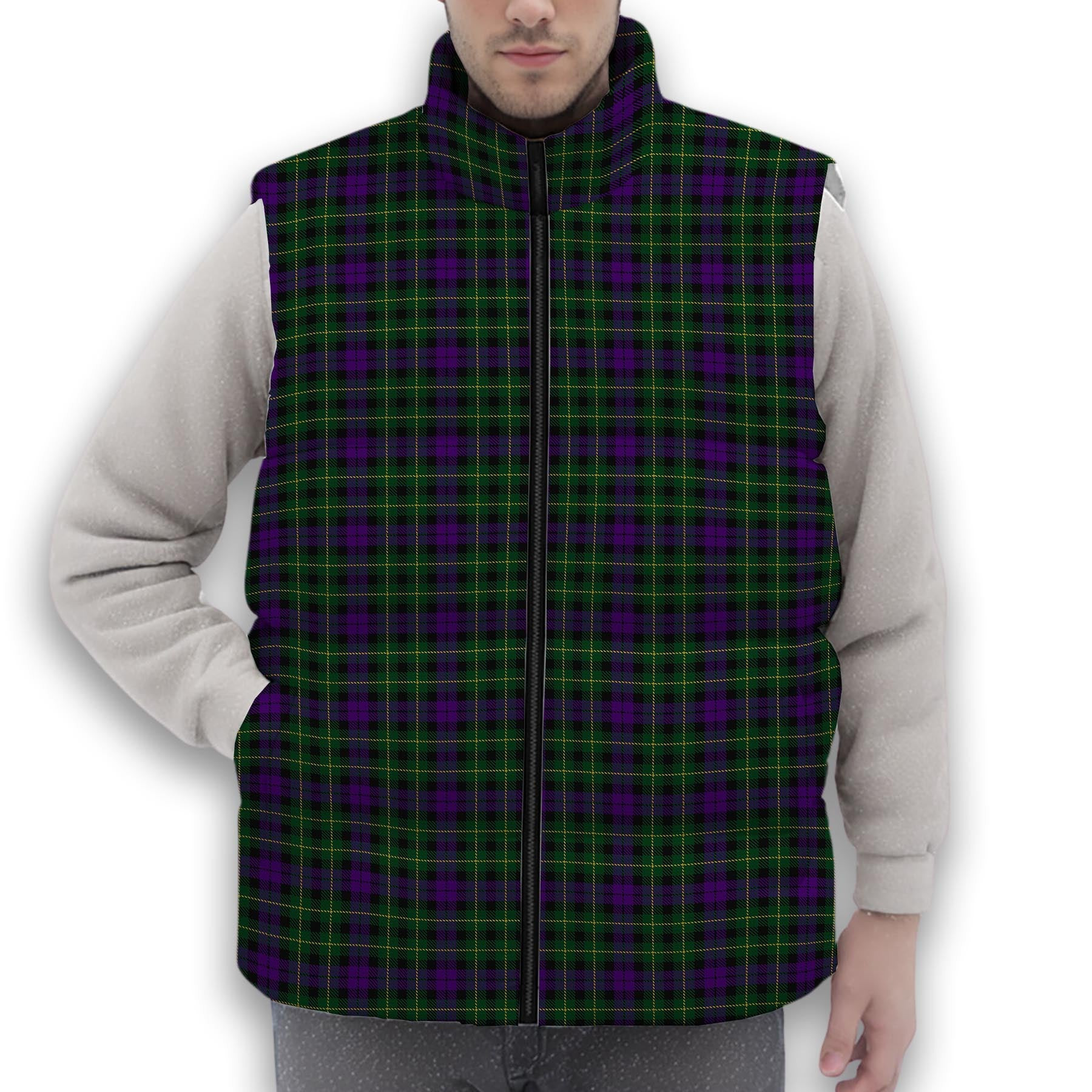 ScotsTee Shop Scottish Abercrombie Wilsons No 2-64 Premium Tartan Puffer Vest Winter White Duck Down Vest Sleeveless