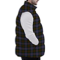 ScotsTee Shop Scottish Bowie Black Premium Tartan Puffer Vest Winter White Duck Down Vest Sleeveless