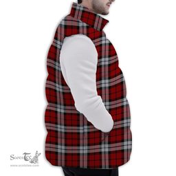 ScotsTee Shop Scottish Brodie Dress Premium Tartan Puffer Vest Winter White Duck Down Vest Sleeveless