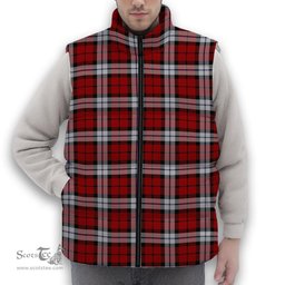 ScotsTee Shop Scottish Brodie Dress Premium Tartan Puffer Vest Winter White Duck Down Vest Sleeveless