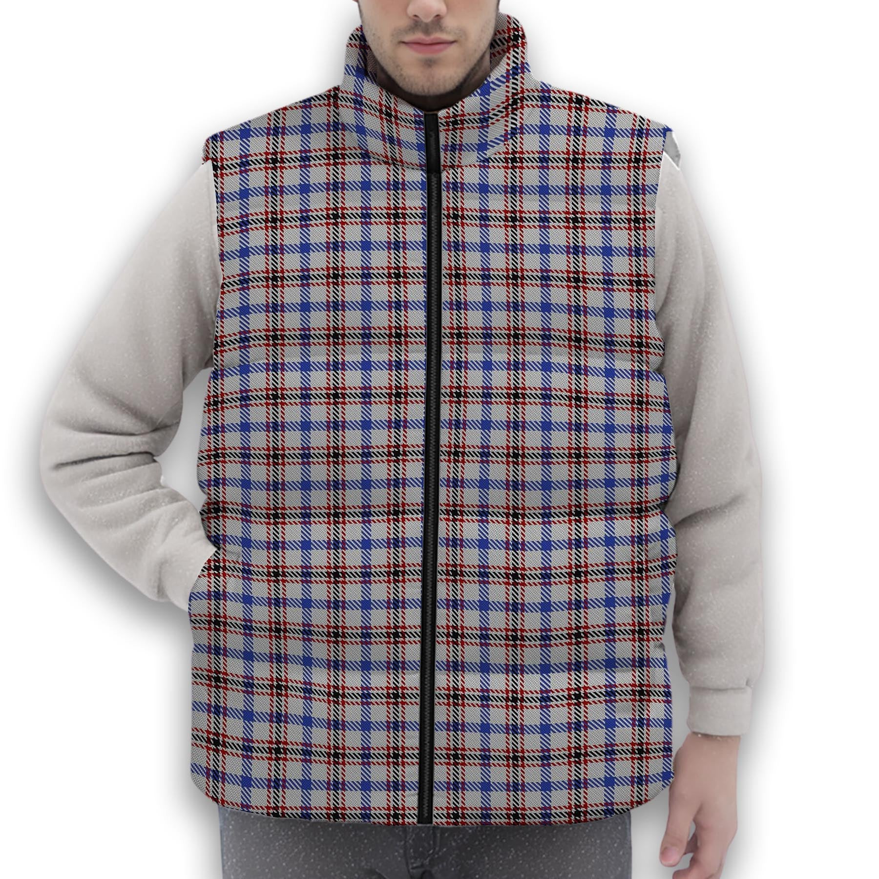 ScotsTee Shop Scottish Boswell Premium Tartan Puffer Vest Winter White Duck Down Vest Sleeveless