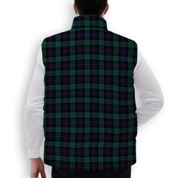 ScotsTee Shop Scottish Black Watch Coarse Kilt Modern Premium Tartan Puffer Vest Winter White Duck Down Vest Sleeveless