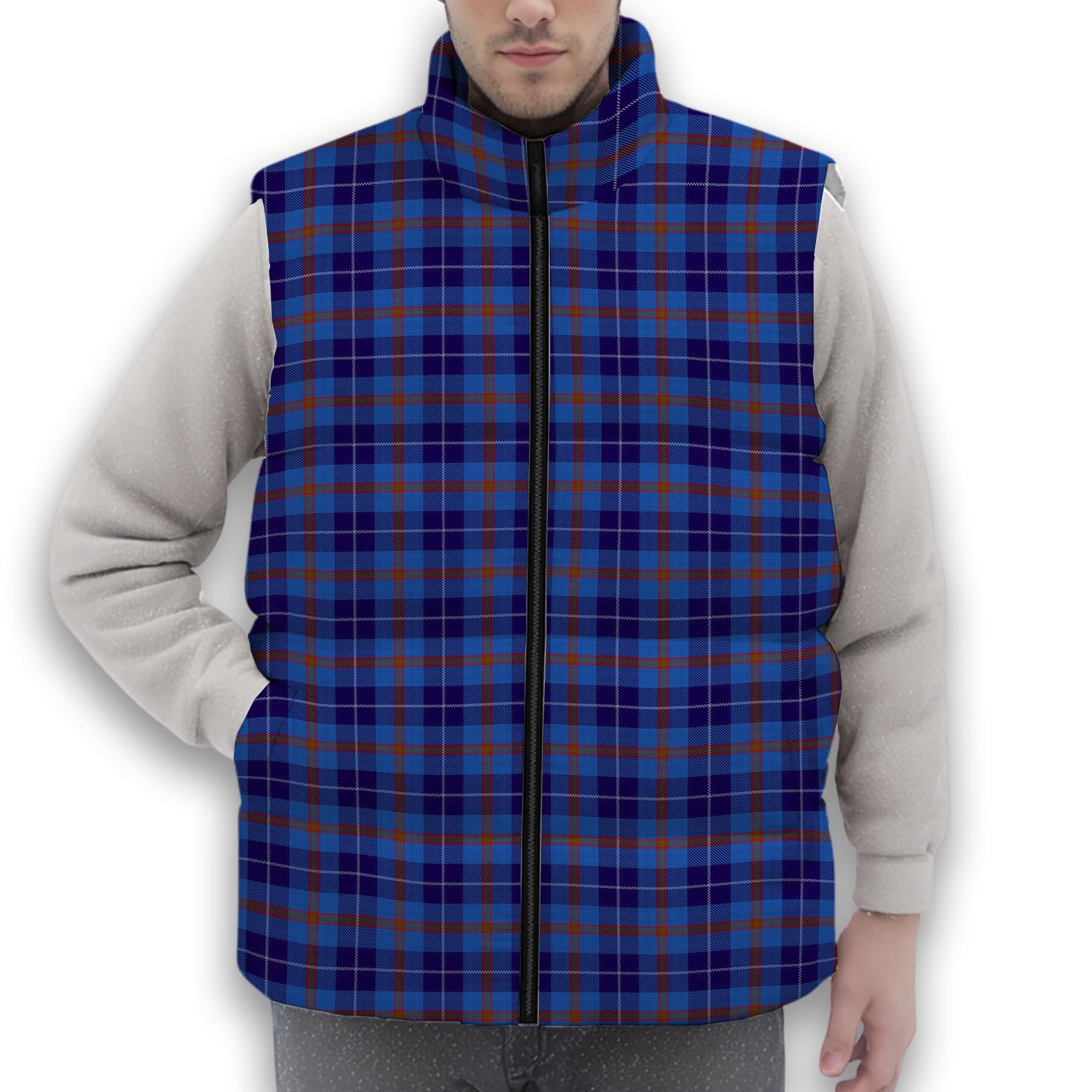 ScotsTee Shop Scottish Bryson 1988 Premium Tartan Puffer Vest Winter White Duck Down Vest Sleeveless