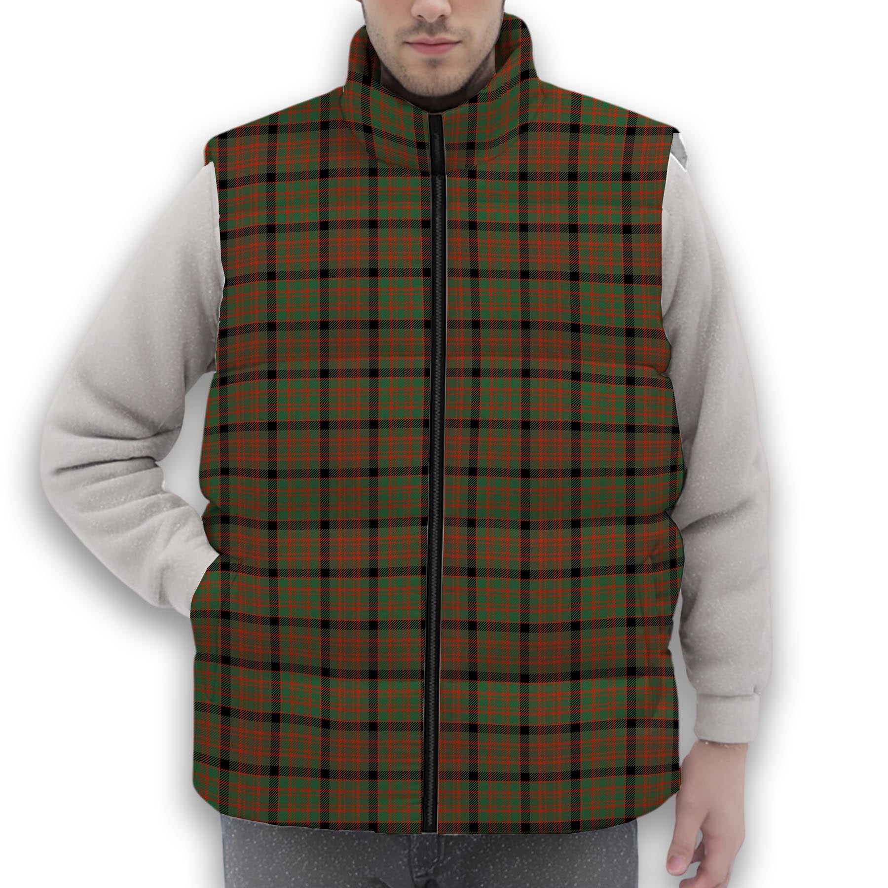 ScotsTee Shop Scottish Bowie Black Ancient Premium Tartan Puffer Vest Winter White Duck Down Vest Sleeveless