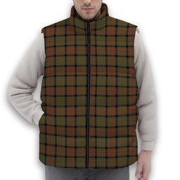 ScotsTee Shop Scottish Bowie Black Ancient Premium Tartan Puffer Vest Winter White Duck Down Vest Sleeveless