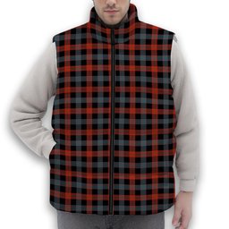 ScotsTee Shop Scottish Broun Ancient Premium Tartan Puffer Vest Winter White Duck Down Vest Sleeveless