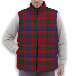 ScotsTee Shop Scottish Black Watch Pipe Band Modern Premium Tartan Puffer Vest Winter White Duck Down Vest Sleeveless