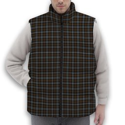 ScotsTee Shop Scottish BlackWatch Weathered Premium Tartan Puffer Vest Winter White Duck Down Vest Sleeveless