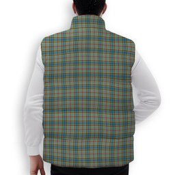 ScotsTee Shop Scottish Balfour Blue Premium Tartan Puffer Vest Winter White Duck Down Vest Sleeveless