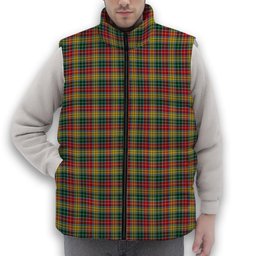 ScotsTee Shop Scottish Buchanan 1850 Premium Tartan Puffer Vest Winter White Duck Down Vest Sleeveless