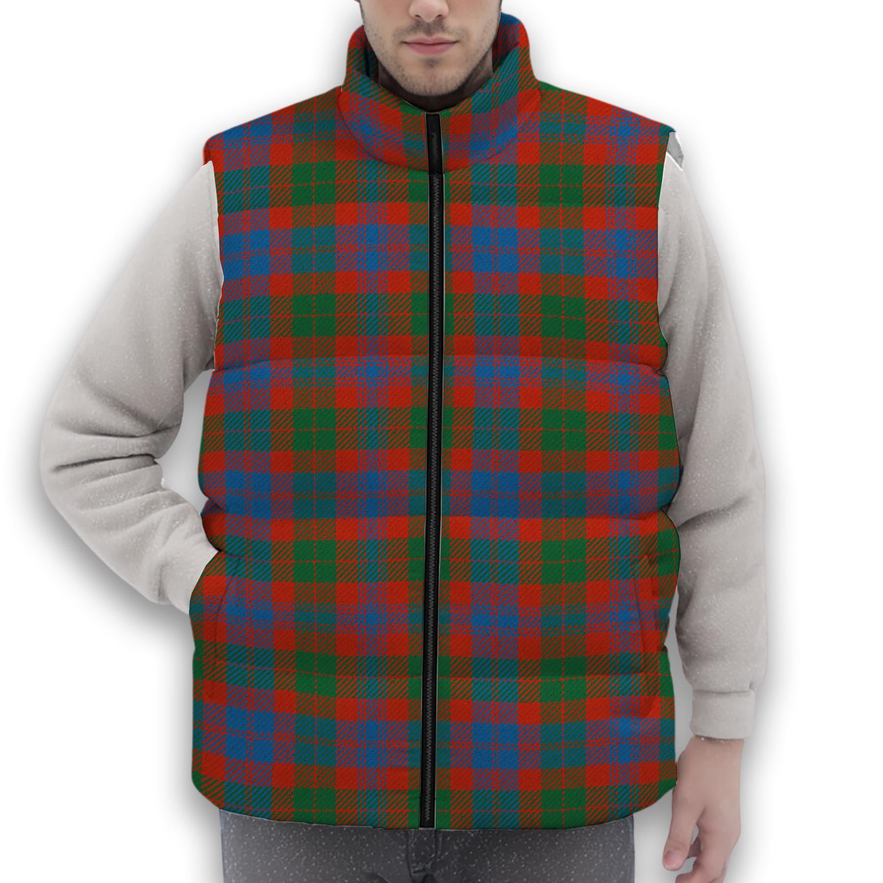 ScotsTee Shop Scottish Black Watch Pipe Band Ancient Premium Tartan Puffer Vest Winter White Duck Down Vest Sleeveless