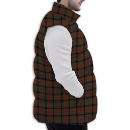 ScotsTee Shop Scottish Bowie Black Modern Premium Tartan Puffer Vest Winter White Duck Down Vest Sleeveless
