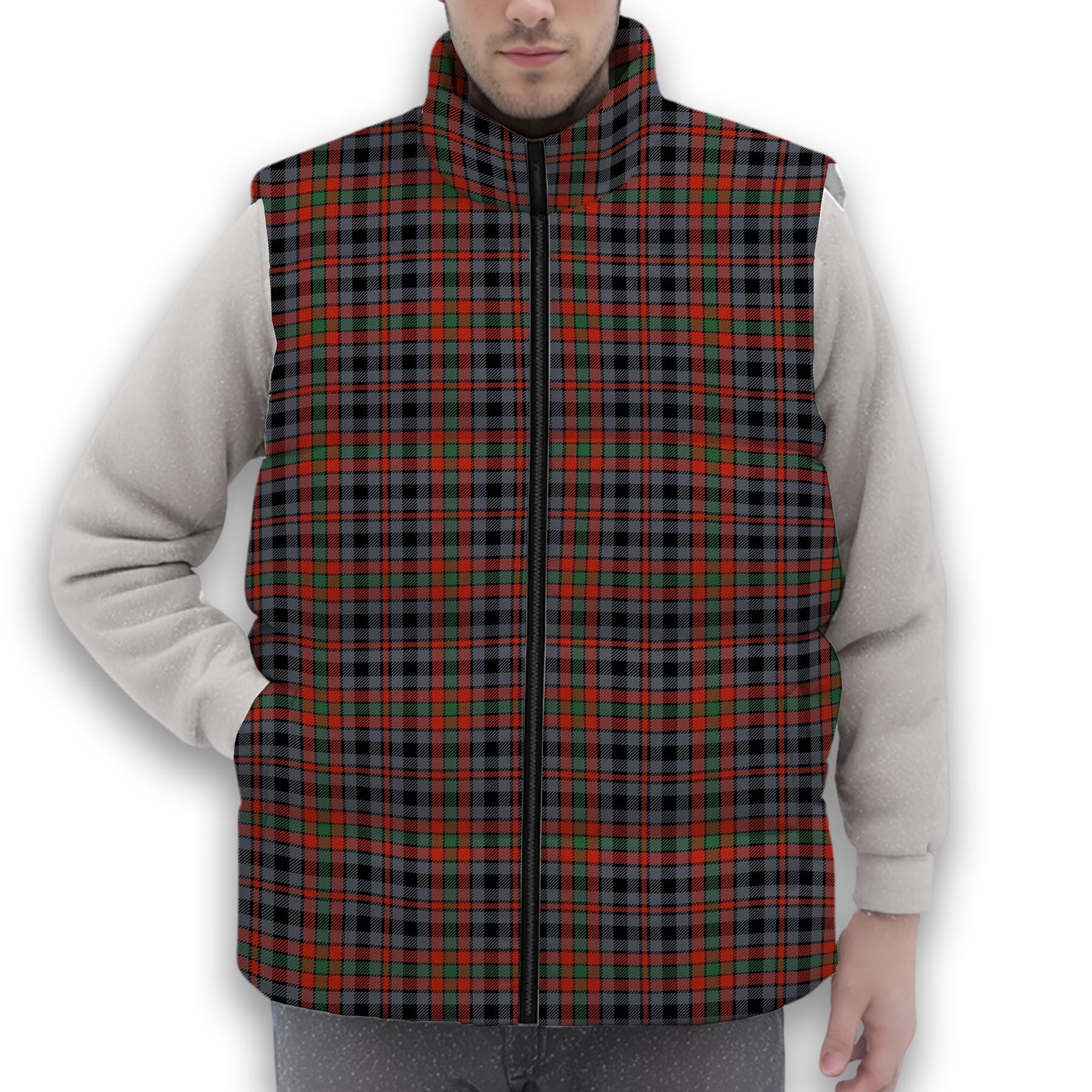 ScotsTee Shop Scottish Borthwick Ancient Premium Tartan Puffer Vest Winter White Duck Down Vest Sleeveless
