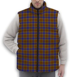 ScotsTee Shop Scottish Balfour Modern Premium Tartan Puffer Vest Winter White Duck Down Vest Sleeveless