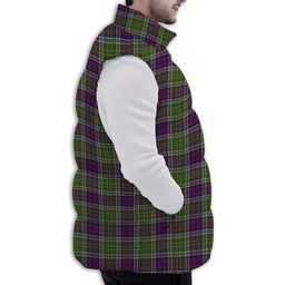 ScotsTee Shop Scottish Bowie Modern Premium Tartan Puffer Vest Winter White Duck Down Vest Sleeveless