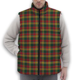 ScotsTee Shop Scottish Buchanan 1800 Premium Tartan Puffer Vest Winter White Duck Down Vest Sleeveless