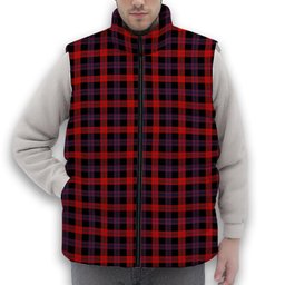ScotsTee Shop Scottish Brown Modern Premium Tartan Puffer Vest Winter White Duck Down Vest Sleeveless