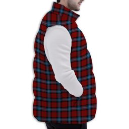 ScotsTee Shop Scottish Baillie of Polkemmet Red Premium Tartan Puffer Vest Winter White Duck Down Vest Sleeveless