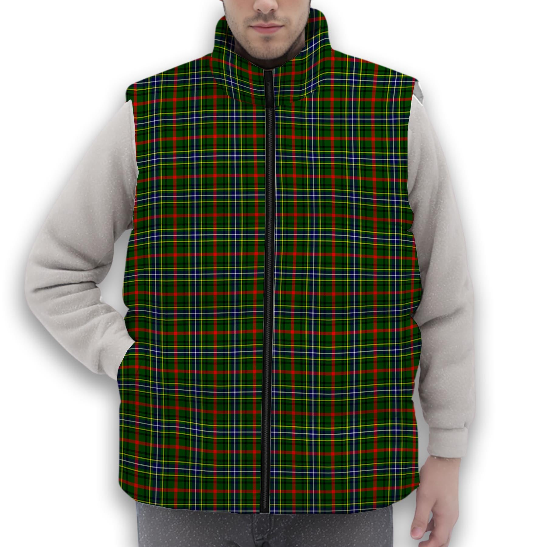ScotsTee Shop Scottish Bisset SC Premium Tartan Puffer Vest Winter White Duck Down Vest Sleeveless