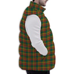 ScotsTee Shop Scottish Buchanan Ancient Clan Premium Tartan Puffer Vest Winter White Duck Down Vest Sleeveless