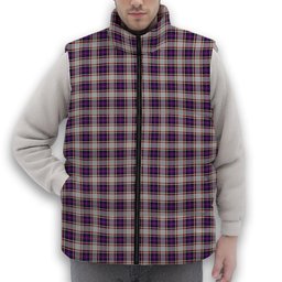 ScotsTee Shop Scottish Bruce of Kinnaird Dress (Dance) Premium Tartan Puffer Vest Winter White Duck Down Vest Sleeveless