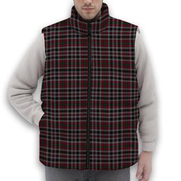 ScotsTee Shop Scottish Borthwick Premium Tartan Puffer Vest Winter White Duck Down Vest Sleeveless