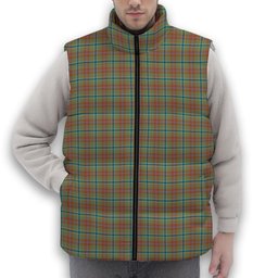 ScotsTee Shop Scottish Currie of Arran Ancient Clan Premium Tartan Puffer Vest Winter White Duck Down Vest Sleeveless