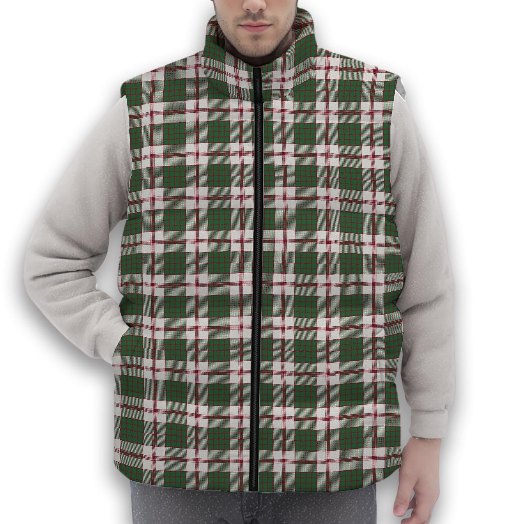 ScotsTee Shop Scottish Crawford Arisaid Dance Modern Premium Tartan Puffer Vest Winter White Duck Down Vest Sleeveless