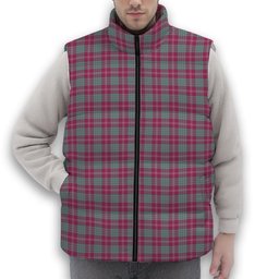 ScotsTee Shop Scottish Crawford Ancient Premium Tartan Puffer Vest Winter White Duck Down Vest Sleeveless