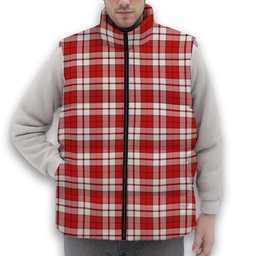 ScotsTee Shop Scottish Cameron Hose Modern Premium Tartan Puffer Vest Winter White Duck Down Vest Sleeveless