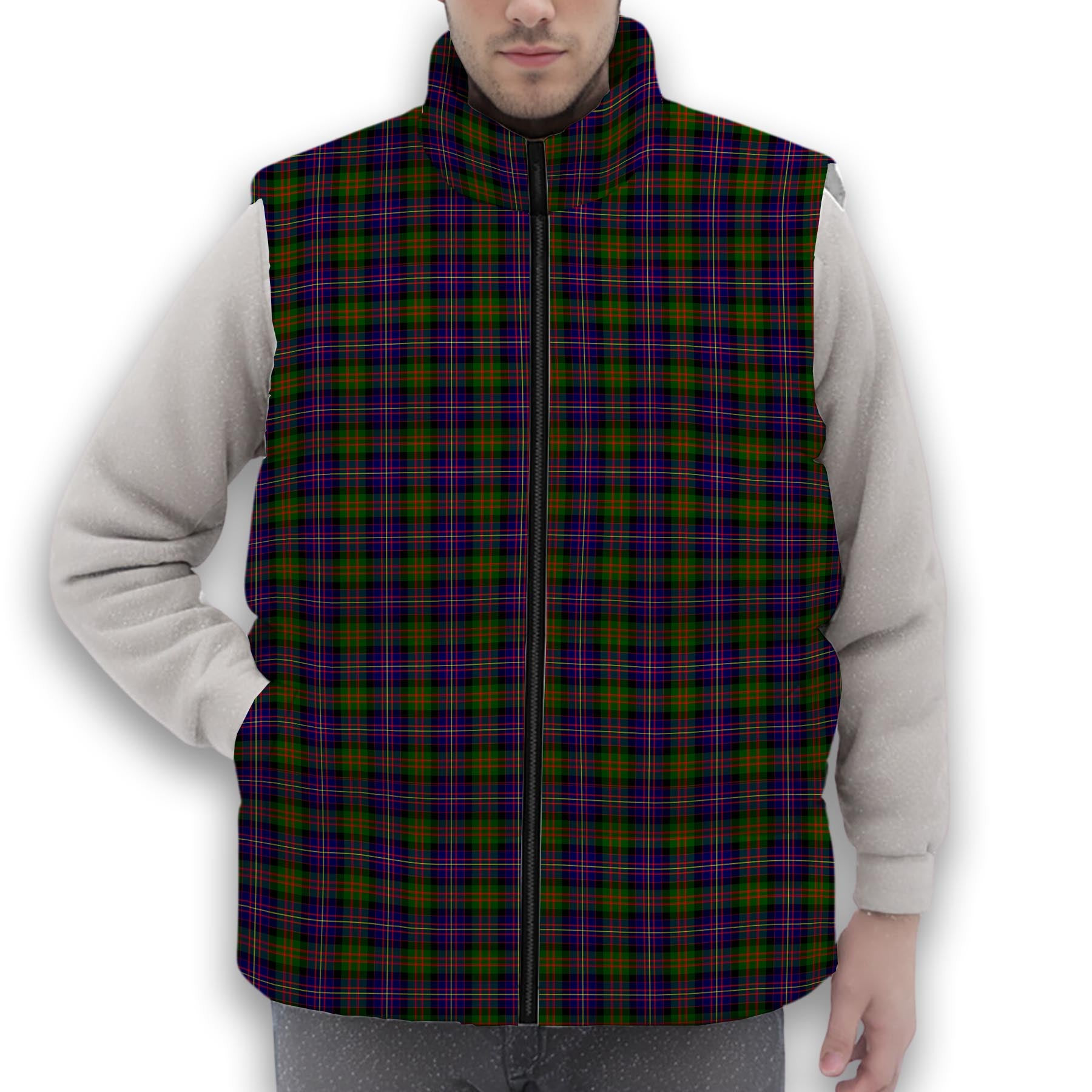 ScotsTee Shop Scottish Chalmers Premium Tartan Puffer Vest Winter White Duck Down Vest Sleeveless
