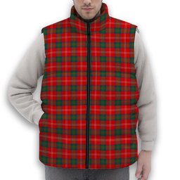 ScotsTee Shop Scottish Chisholm of Strathglass Modern Premium Tartan Puffer Vest Winter White Duck Down Vest Sleeveless