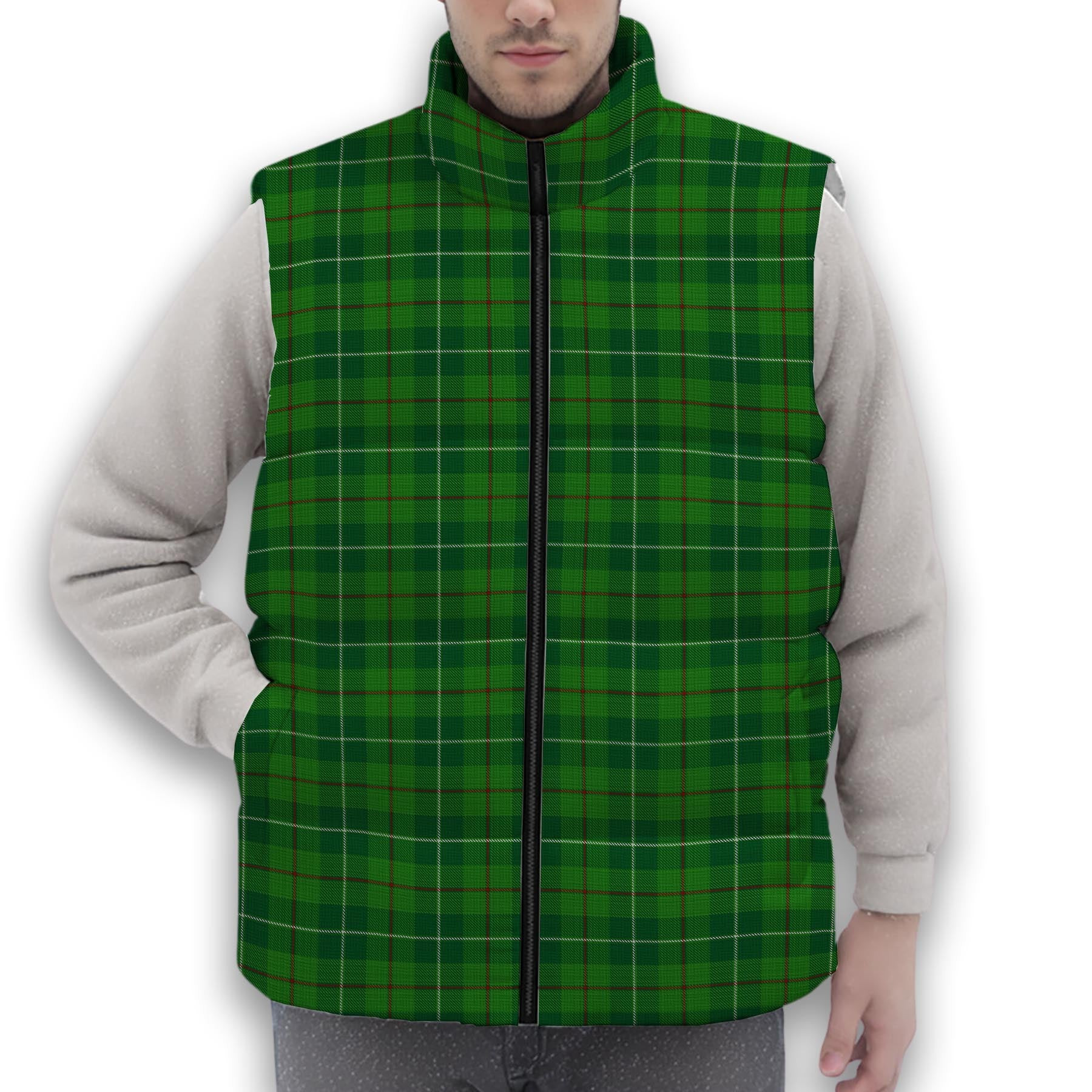 ScotsTee Shop Scottish Clephan Premium Tartan Puffer Vest Winter White Duck Down Vest Sleeveless
