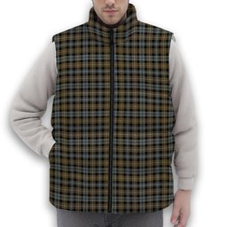 ScotsTee Shop Scottish Campbell Argyll Weathered Premium Tartan Puffer Vest Winter White Duck Down Vest Sleeveless