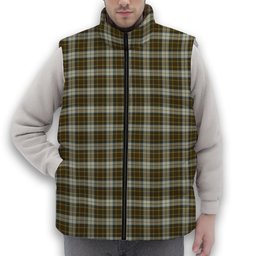 ScotsTee Shop Scottish Burns Battalion Premium Tartan Puffer Vest Winter White Duck Down Vest Sleeveless
