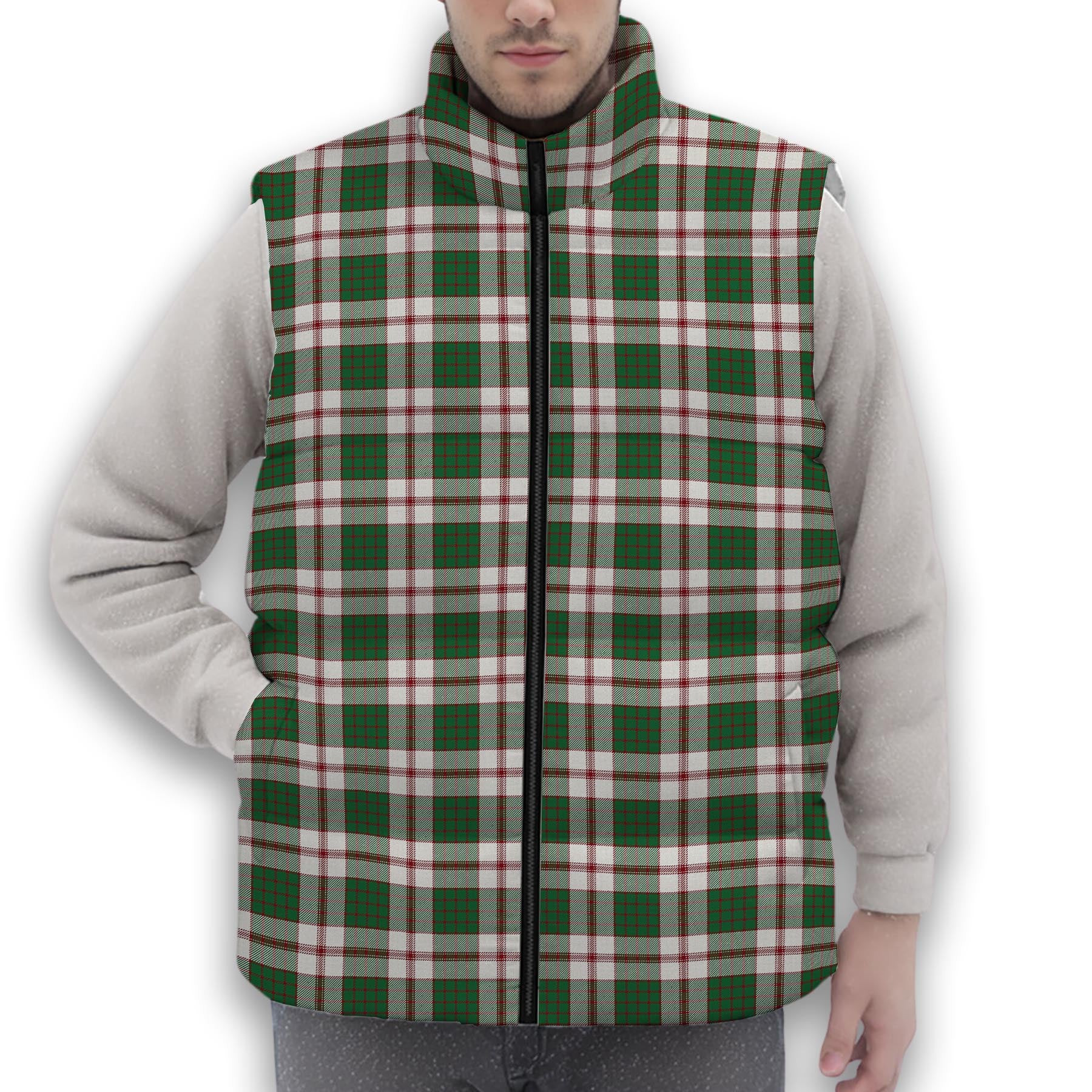 ScotsTee Shop Scottish Crawford Arisaid Dance Ancient Premium Tartan Puffer Vest Winter White Duck Down Vest Sleeveless
