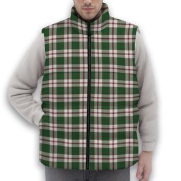 ScotsTee Shop Scottish Crawford Arisaid Dance Ancient Premium Tartan Puffer Vest Winter White Duck Down Vest Sleeveless