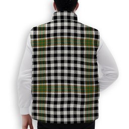 ScotsTee Shop Scottish Burns Check Ancient Premium Tartan Puffer Vest Winter White Duck Down Vest Sleeveless