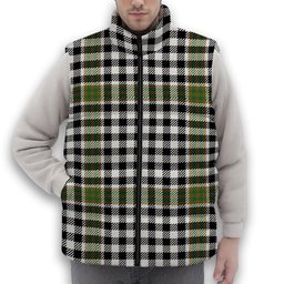 ScotsTee Shop Scottish Burns Check Ancient Premium Tartan Puffer Vest Winter White Duck Down Vest Sleeveless