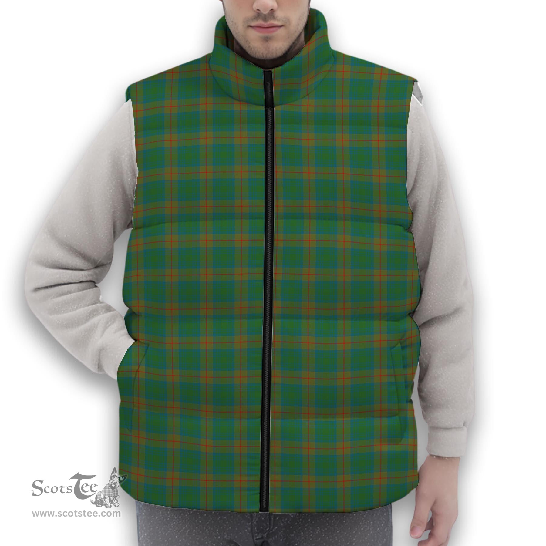 ScotsTee Shop Scottish Cranstoun Ancient Premium Tartan Puffer Vest Winter White Duck Down Vest Sleeveless