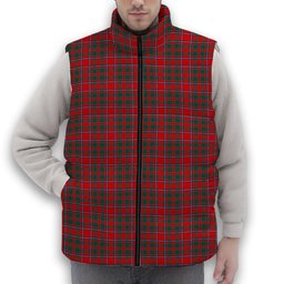 ScotsTee Shop Scottish Chisholm Artifact Modern Premium Tartan Puffer Vest Winter White Duck Down Vest Sleeveless