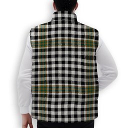 ScotsTee Shop Scottish Burns Check Modern Premium Tartan Puffer Vest Winter White Duck Down Vest Sleeveless