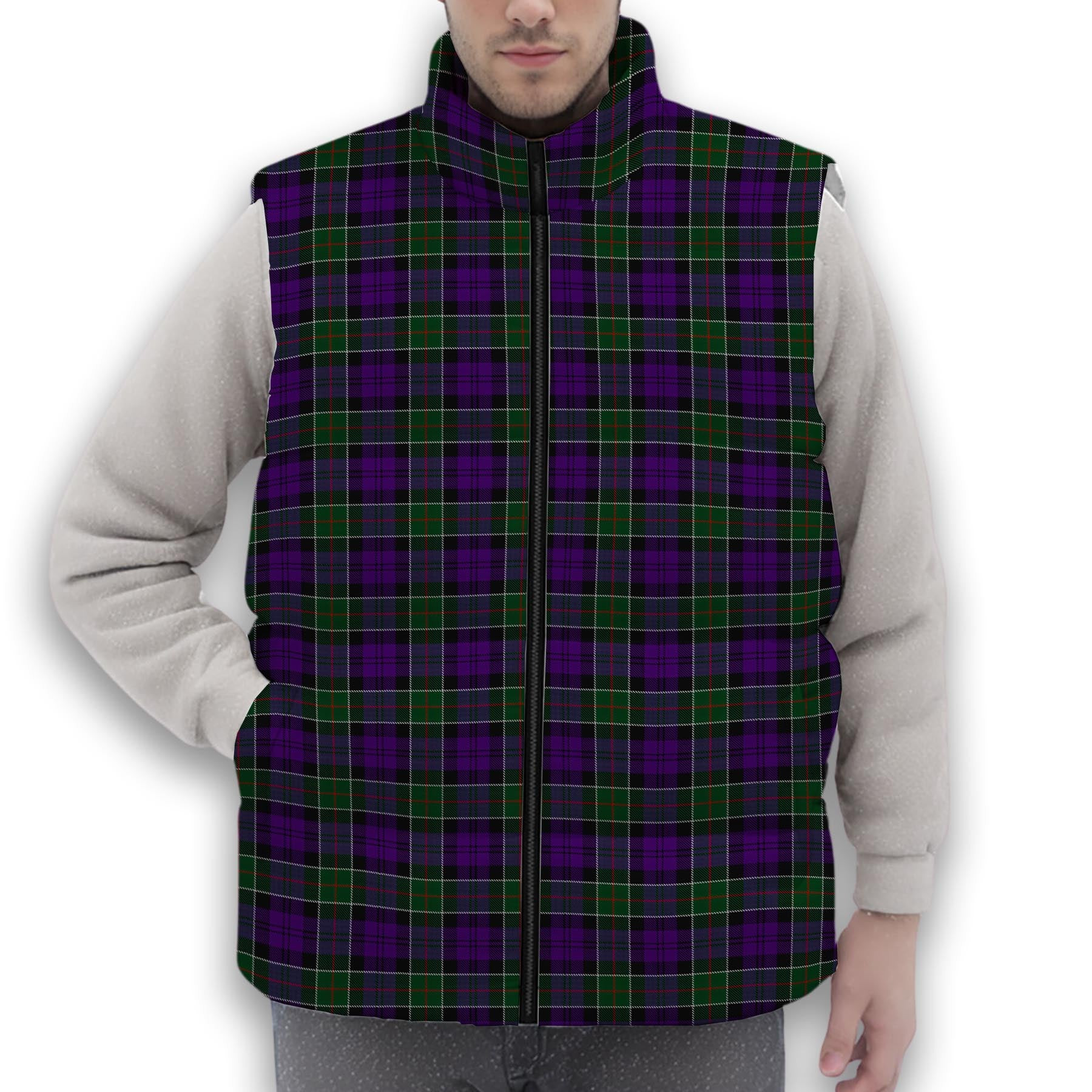 ScotsTee Shop Scottish Colquhoun 3 Premium Tartan Puffer Vest Winter White Duck Down Vest Sleeveless