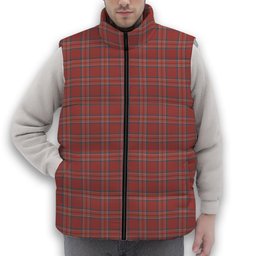 ScotsTee Shop Scottish Burnett Hunting Ancient Premium Tartan Puffer Vest Winter White Duck Down Vest Sleeveless